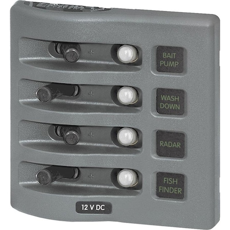 Blue Sea Systems Blue Sea 4374 WeatherDeck Water Resistant Circuit Breaker Panel - 4 Po 4374